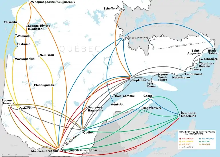 Carte des déplacements admissibles - Gouvernement du Québec