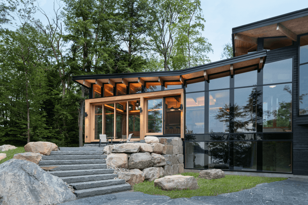 Barlochan Cottage exterior on Lake Muskoka — Heated Rivalry Airbnb
