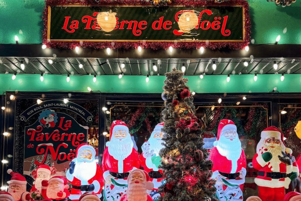 Façade de la Taverne de Noël à Montréal